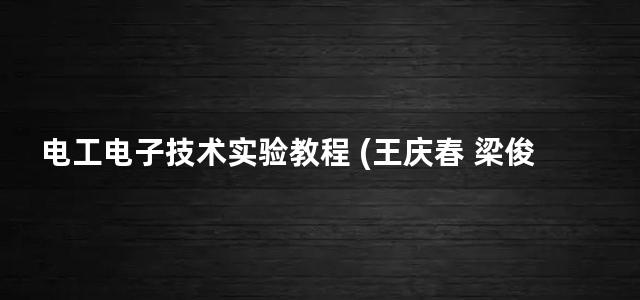 电工电子技术实验教程 (王庆春 梁俊龙 陈守满) (2013)